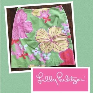 Lilly Pulitzer Hibiscus Floral Vintage Skirt Sz 6